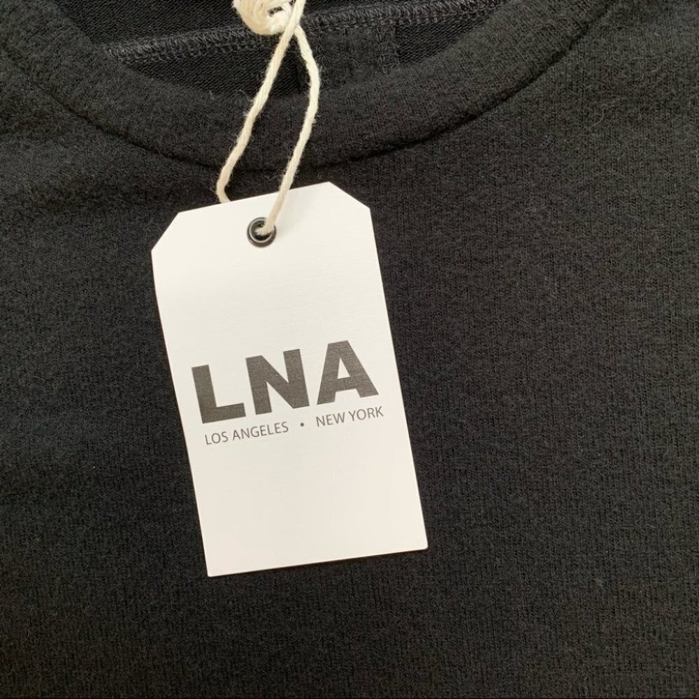 LNA Womens Sweater Open Split Back Slit Black Whimsigoth Athleisure loungewear - Picture 9 of 16